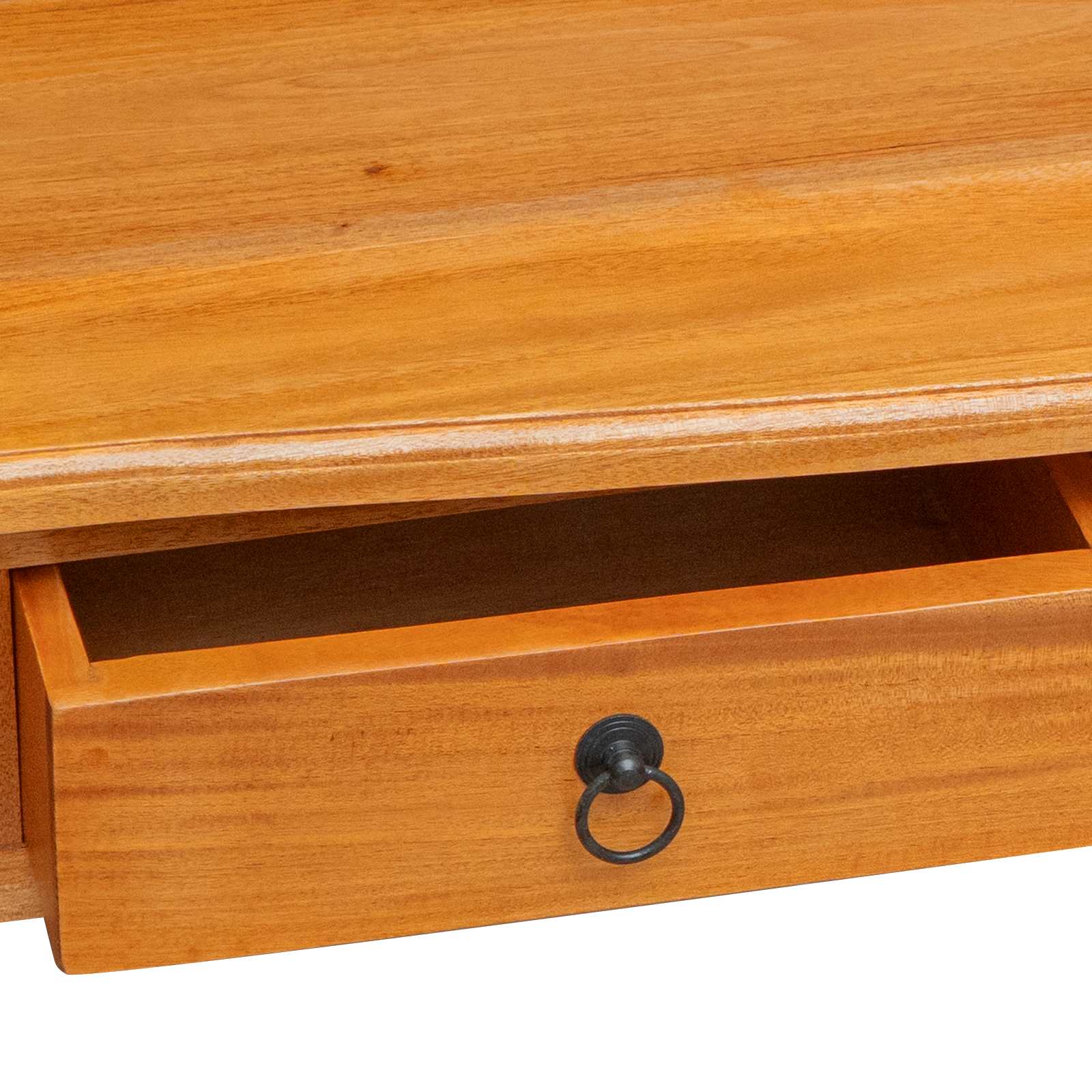 Wandtafel met lade Naturel 115 x 32 x 76 cm Massief Mahoniehout image 9