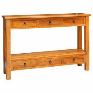vidaXL Konsoollaud Neutraalne 115 x 32 x 76 cm Tugev Mahagoni Puit
