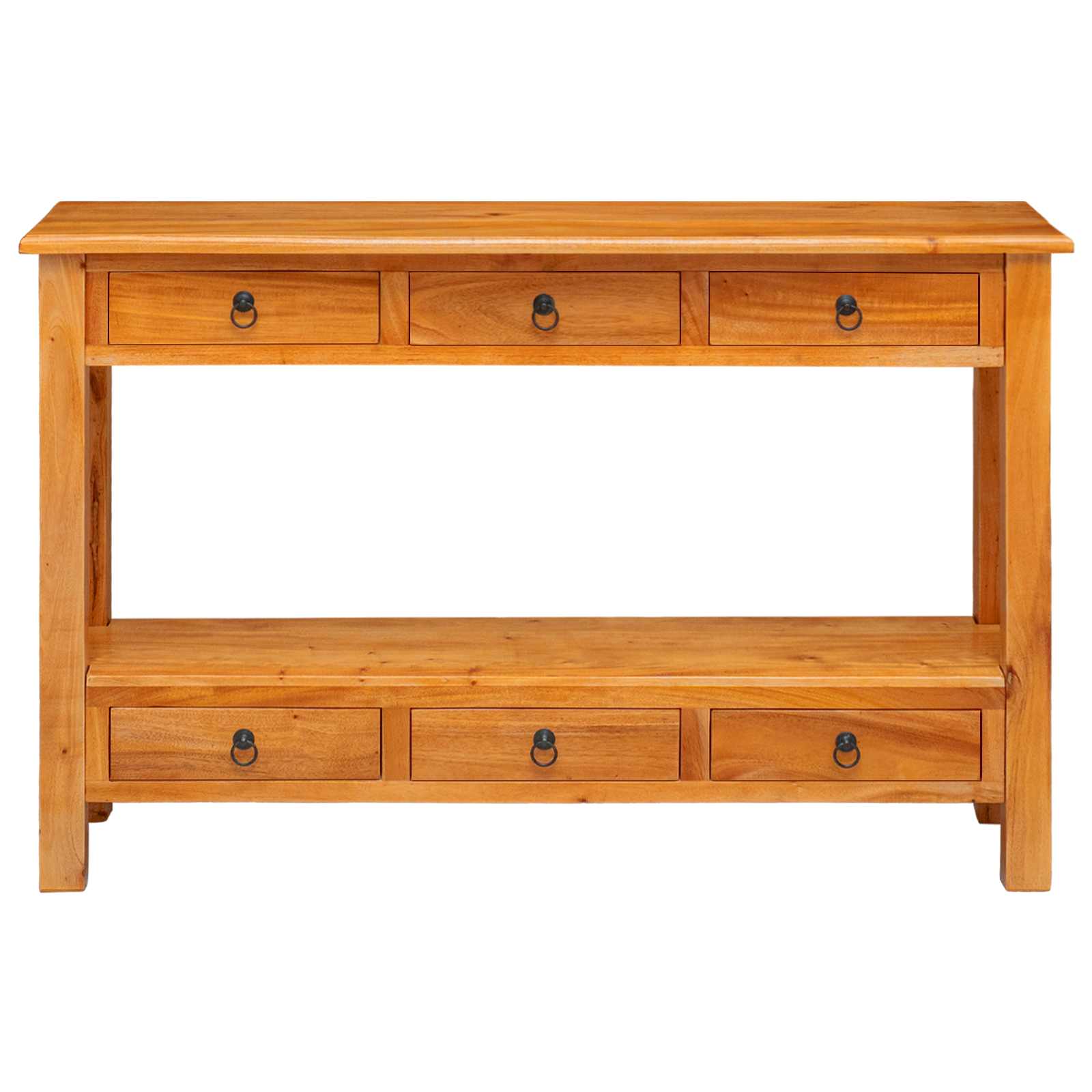 Wandtafel met lade Naturel 115 x 32 x 76 cm Massief Mahoniehout image 5