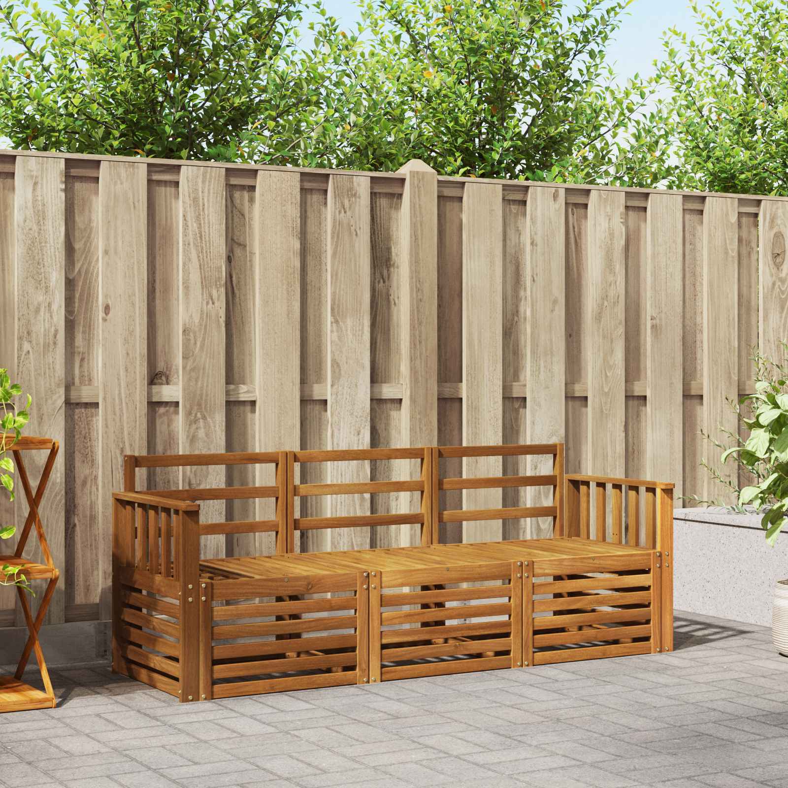 Sofa-Sets 3 pcs Naturel Massief Acaciahout image 1