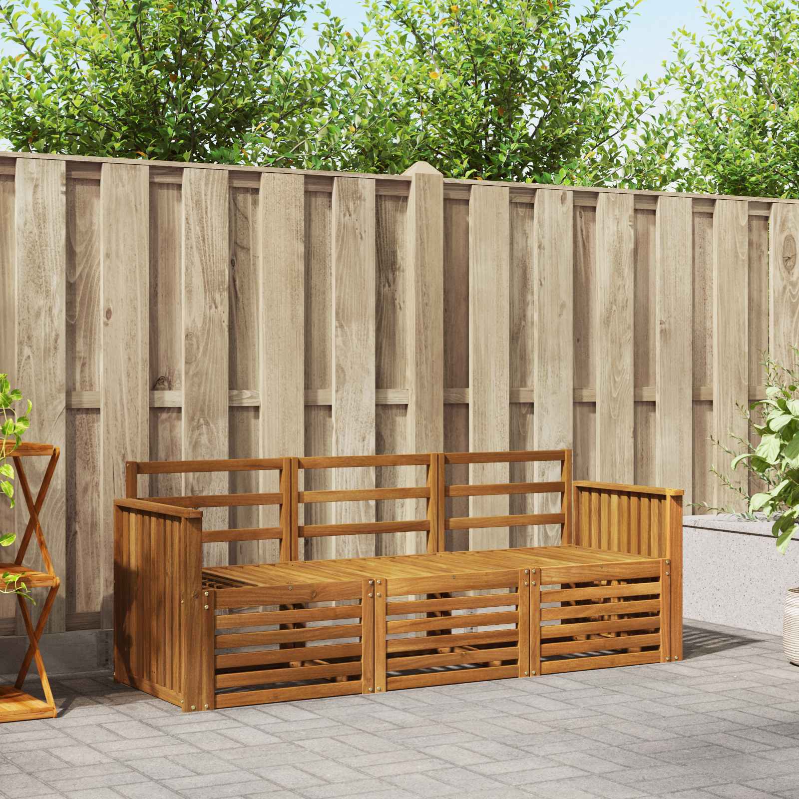 Sofa-Sets 3 pcs Naturel Massief Acaciahout image 1