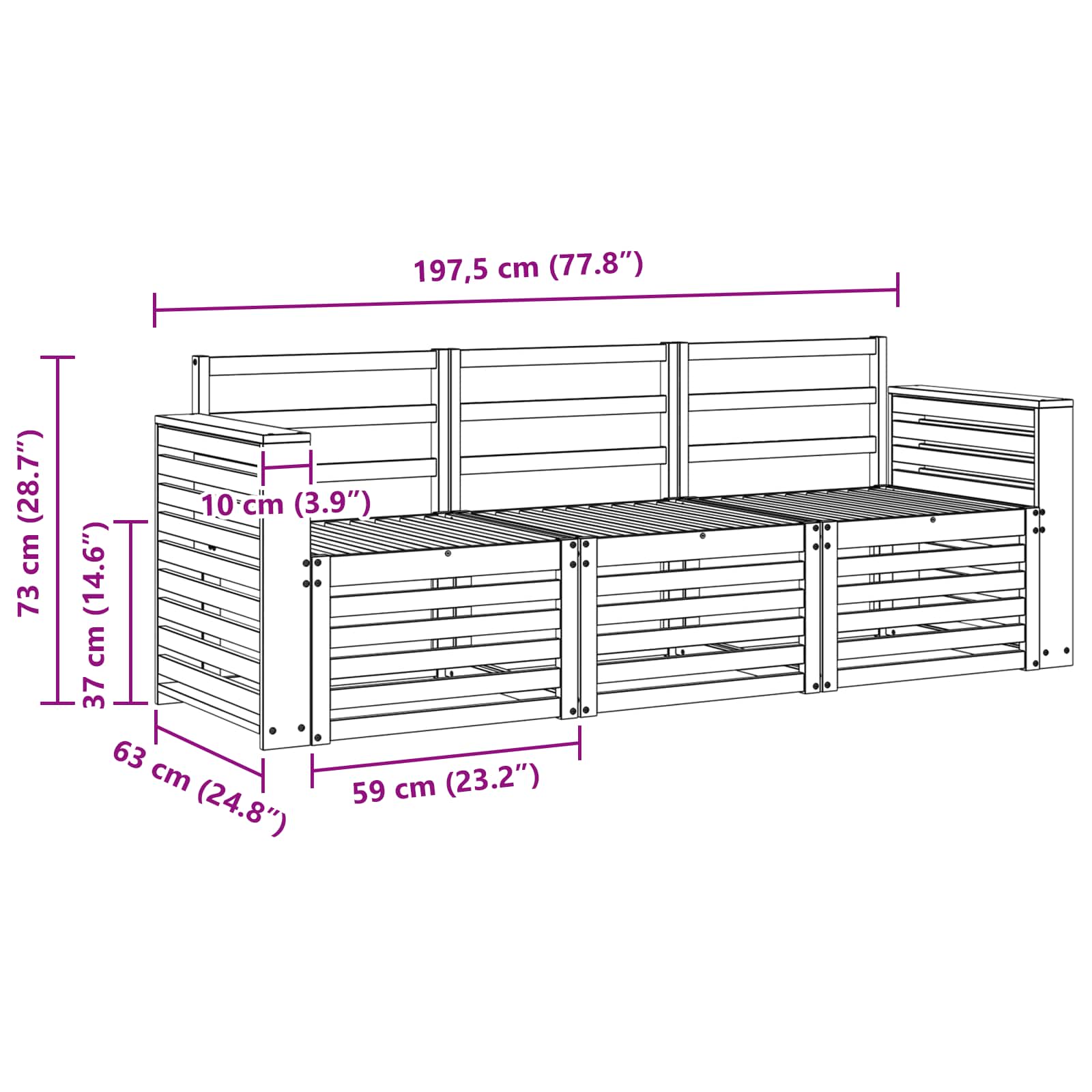 Sofa-Sets Massief Acaciahout image 5