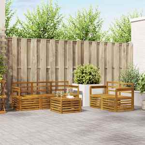 Sedežne garniture 6 pcs Naravna Masiven les akacije