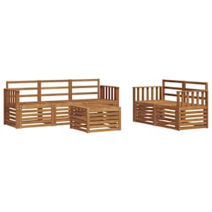 Sedací soupravy 6 pcs Přírodní Masivní akátové dřevo - obrázek 2
