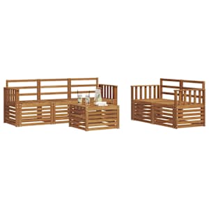 Sedací soupravy 6 pcs Přírodní Masivní akátové dřevo - obrázek 3
