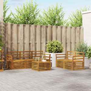 Sedežne garniture 6 pcs Naravna Masiven les akacije