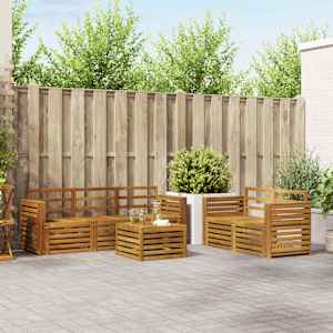 Sedežne garniture 6 pcs Naravna Masiven les akacije