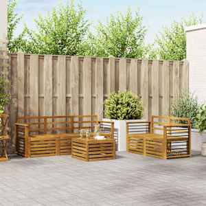 Sedežne garniture 6 pcs Naravna Masiven les akacije