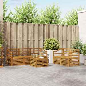 Sedežne garniture 6 pcs Naravna Masiven les akacije