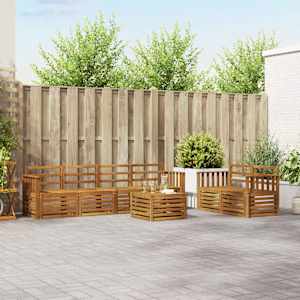 Sedežne garniture 7 pcs Naravna Masiven les akacije