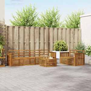 Sedežne garniture 7 pcs Naravna Masiven les akacije