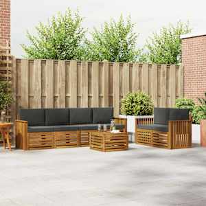 Zunanja garnitura za sedenje z blazino Naravna in antracitna