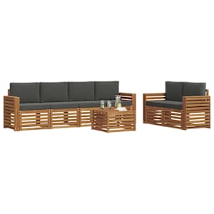 Sedací soupravy s polštářem 7 pcs Přirozená a Anthracitová - obrázek 3
