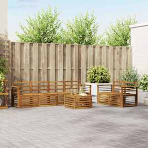 Sedežne garniture 7 pcs Naravna Masiven les akacije