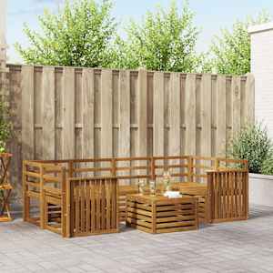 Sedežne garniture 7 pcs Naravna Masiven les akacije