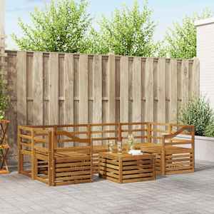 Sedežne garniture 7 pcs Naravna Masiven les akacije