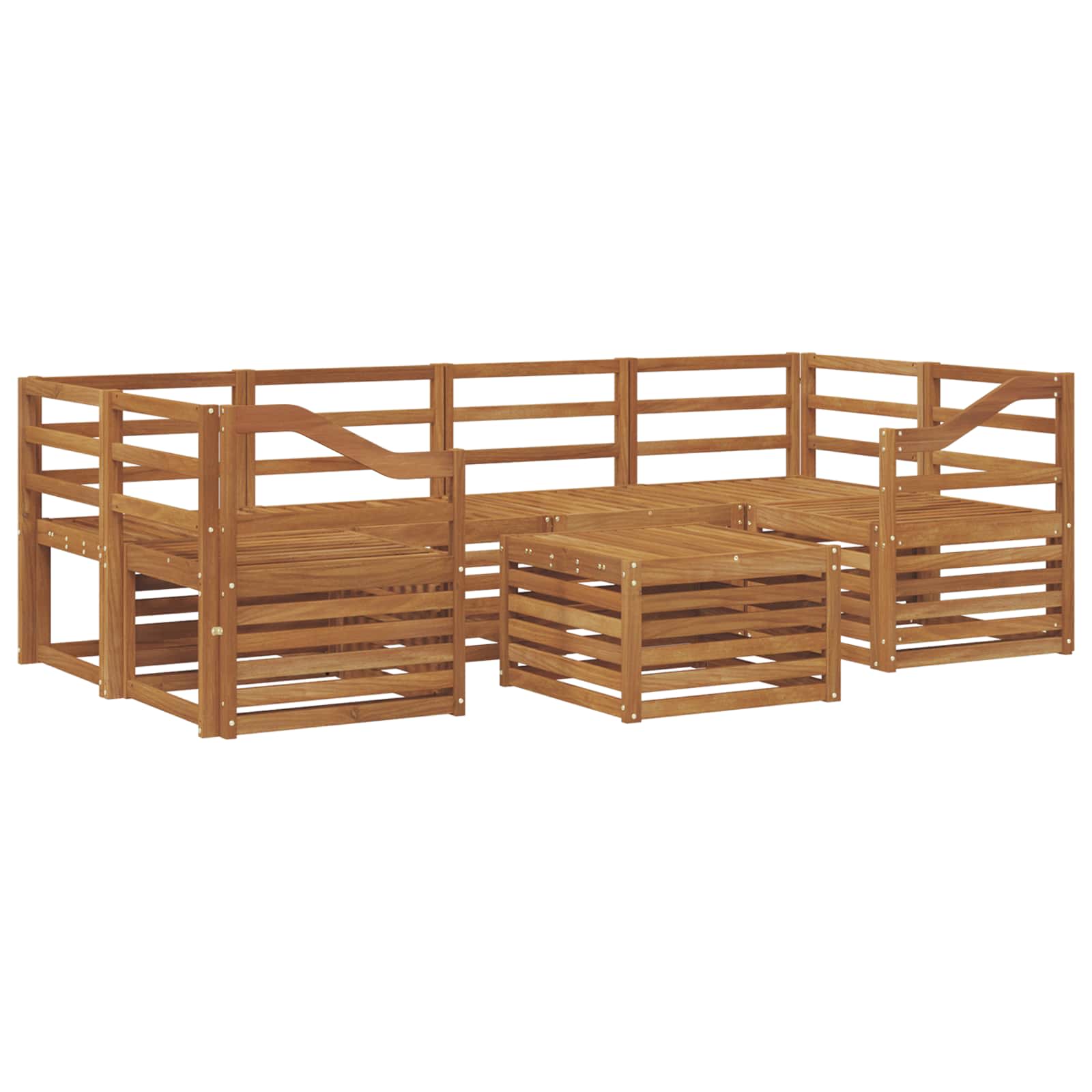 Sedežne garniture 7 pcs Naravna Masiven les akacije - slika 2