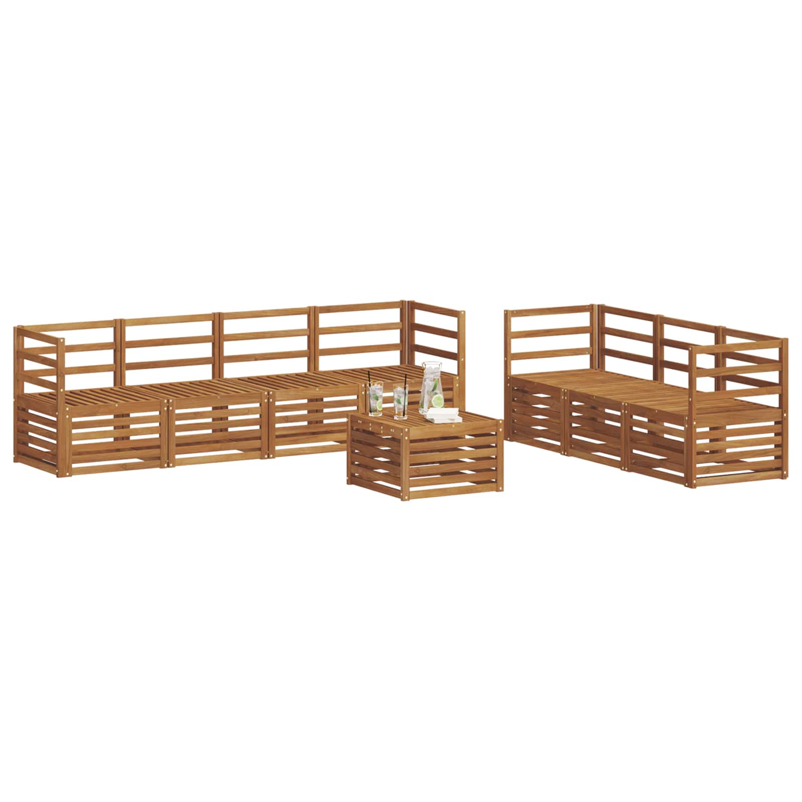 Sofa-Sets 8 pcs Naturel Massief Acaciahout image 3