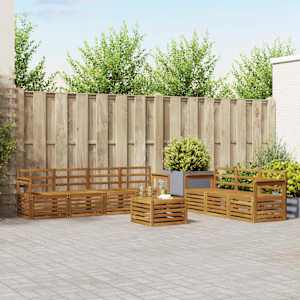 Sedežne garniture 8 pcs Naravna Masiven les akacije