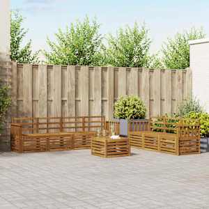 Sedežne garniture 8 pcs Naravna Masiven les akacije