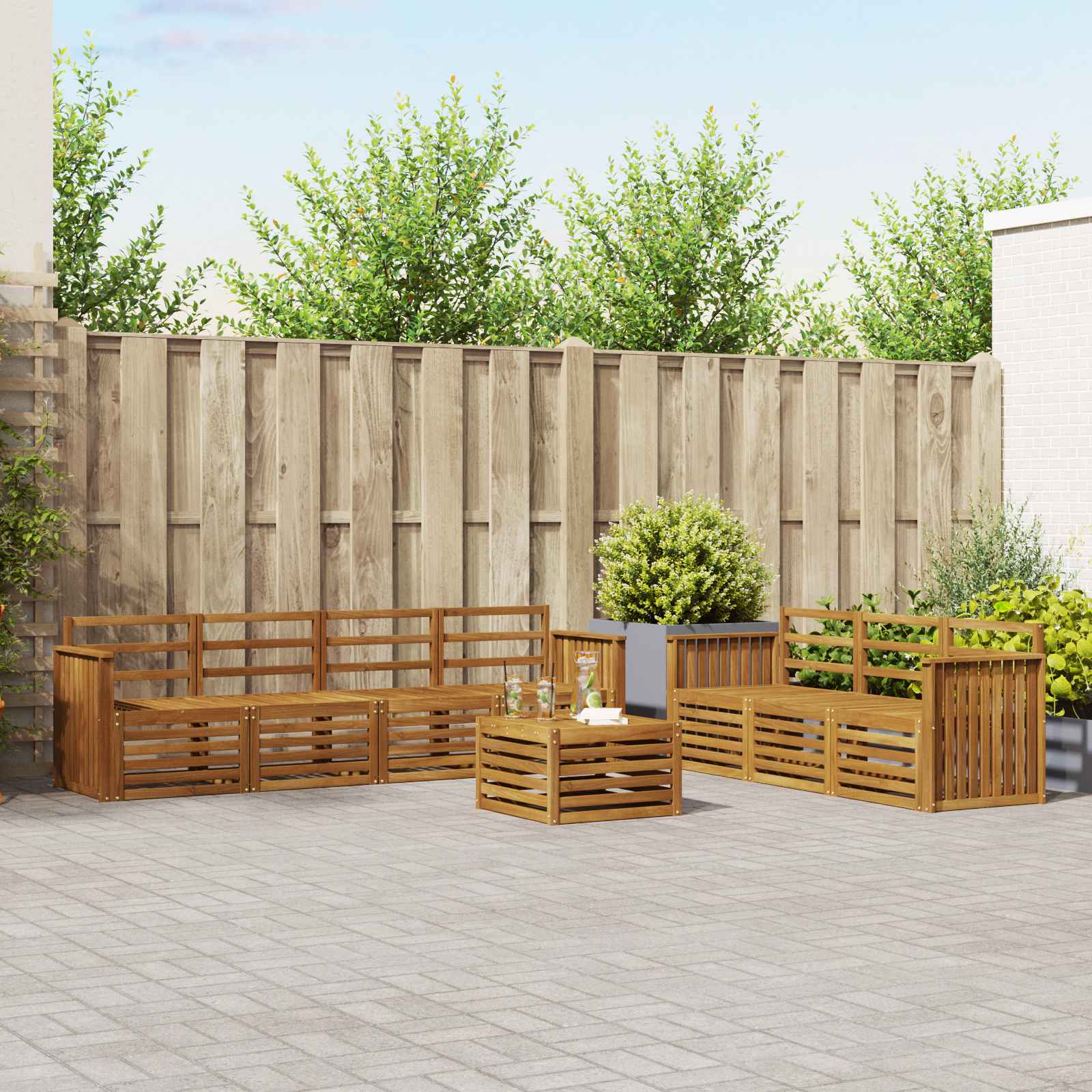 vidaXL Sofagarnituren 8 pcs Natur Massivholz Akazie