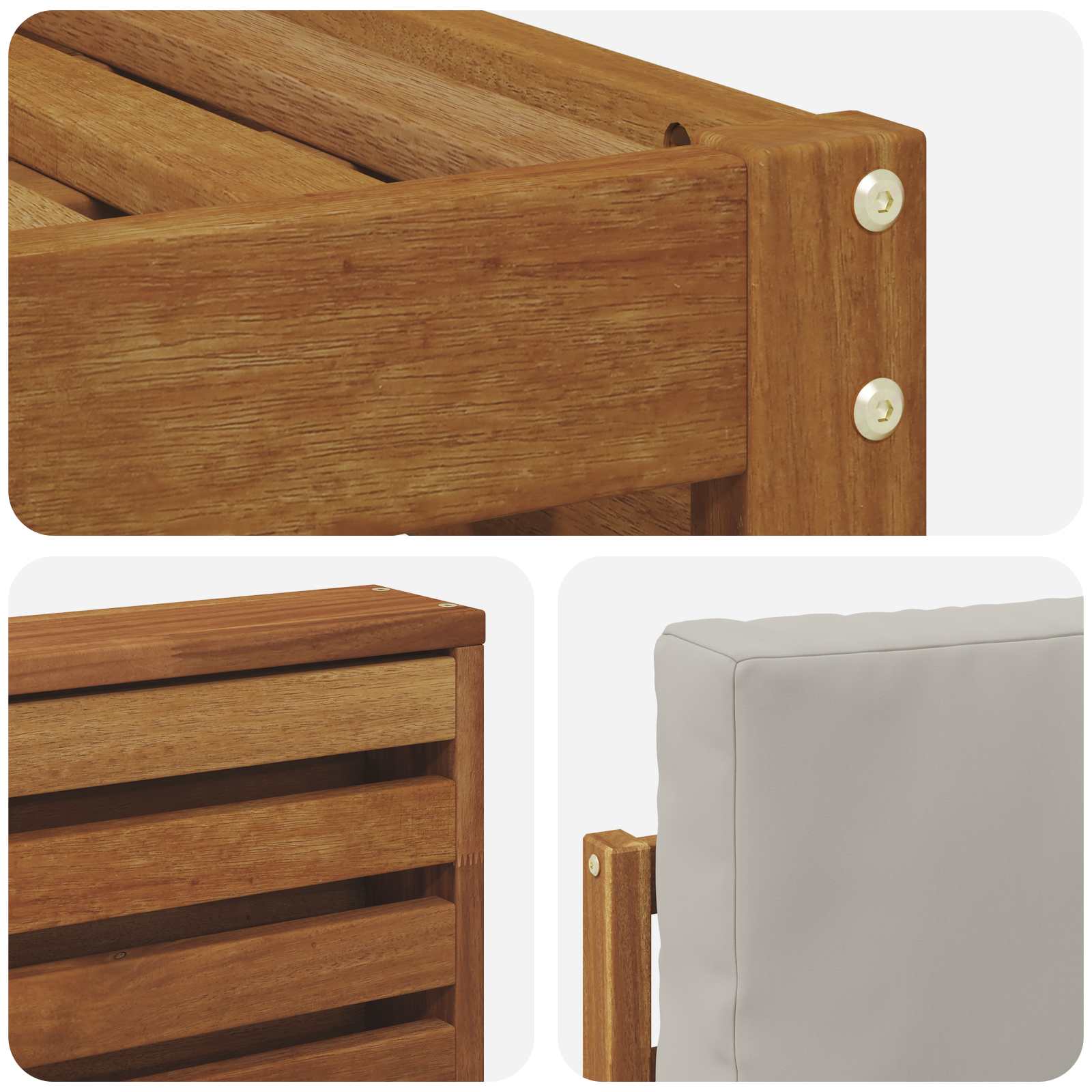 Sedežne garniture z blazino 8 pcs Naravna in svetlo siva - slika 6