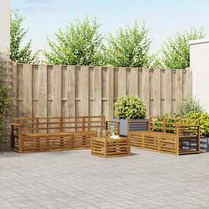 Sedežne garniture 8 pcs Naravna Masiven les akacije