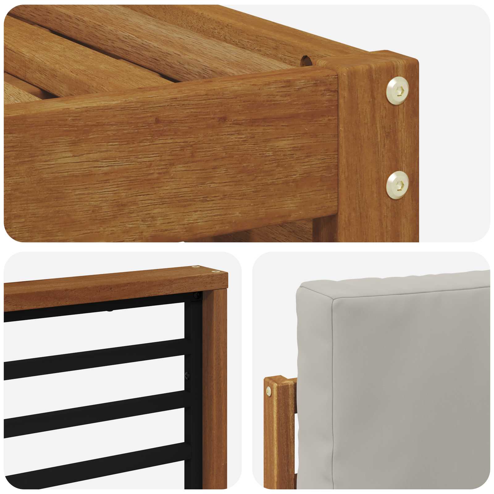 Sedežne garniture z blazino 8 pcs Naravna in svetlo siva - slika 6