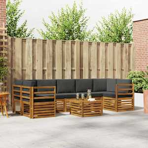 Zunanja garnitura za sedenje 8 pcs Naravna in antracitna