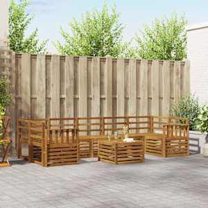 Sedežne garniture 8 pcs Naravna Masiven les akacije