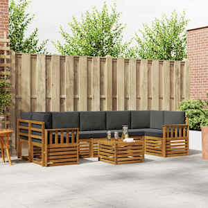 Zunanja garnitura za sedenje 8 pcs Naravna in antracitna