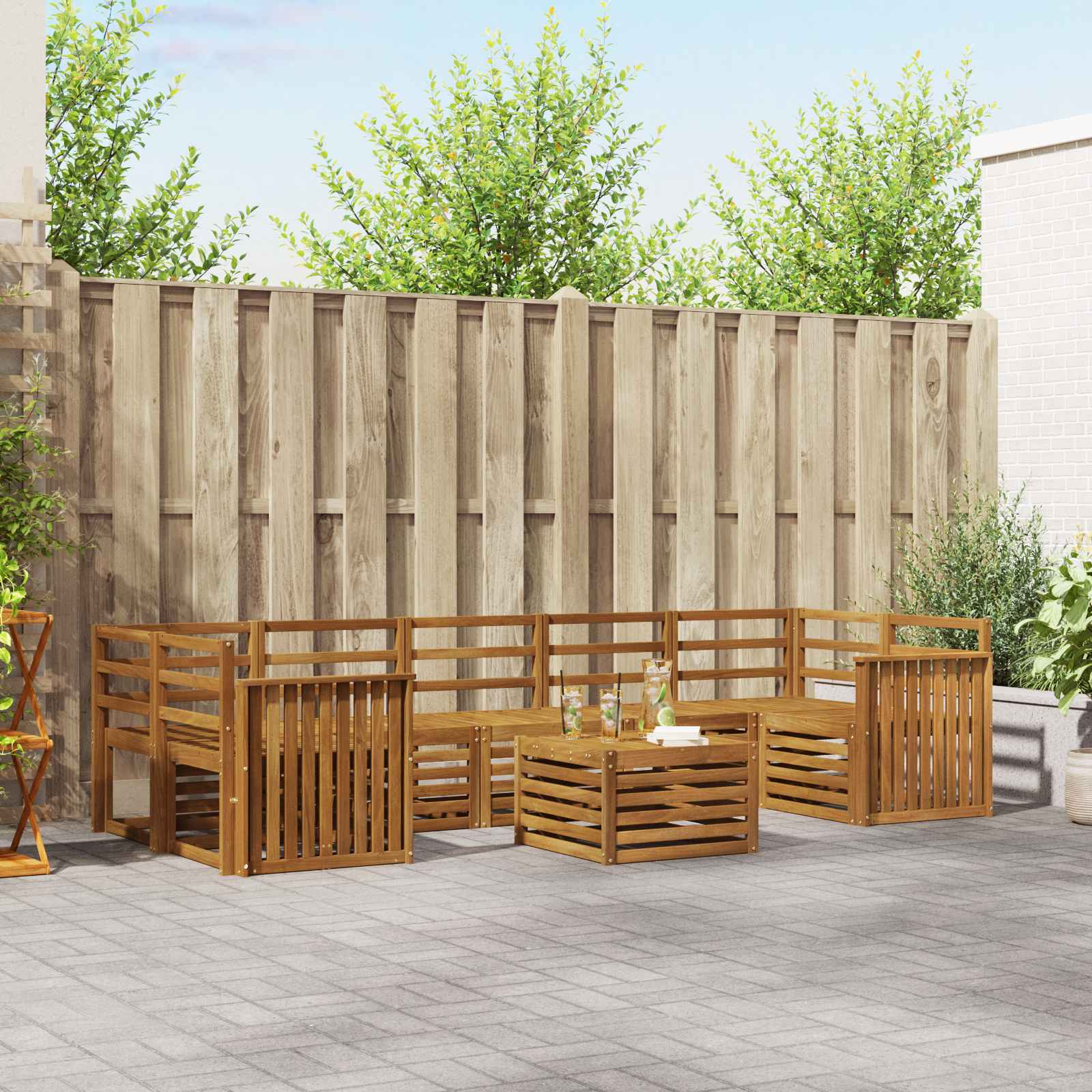 Sofa-Sets 8 pcs Naturel Massief Acaciahout image 1