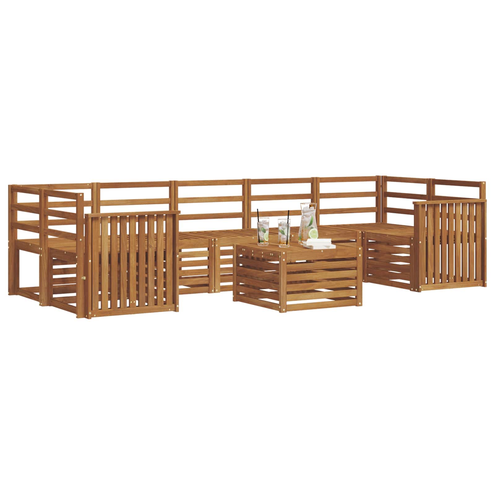 Sofa-Sets 8 pcs Naturel Massief Acaciahout image 3