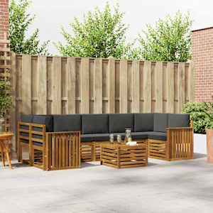 Zunanja garnitura za sedenje 8 pcs Naravna in antracitna