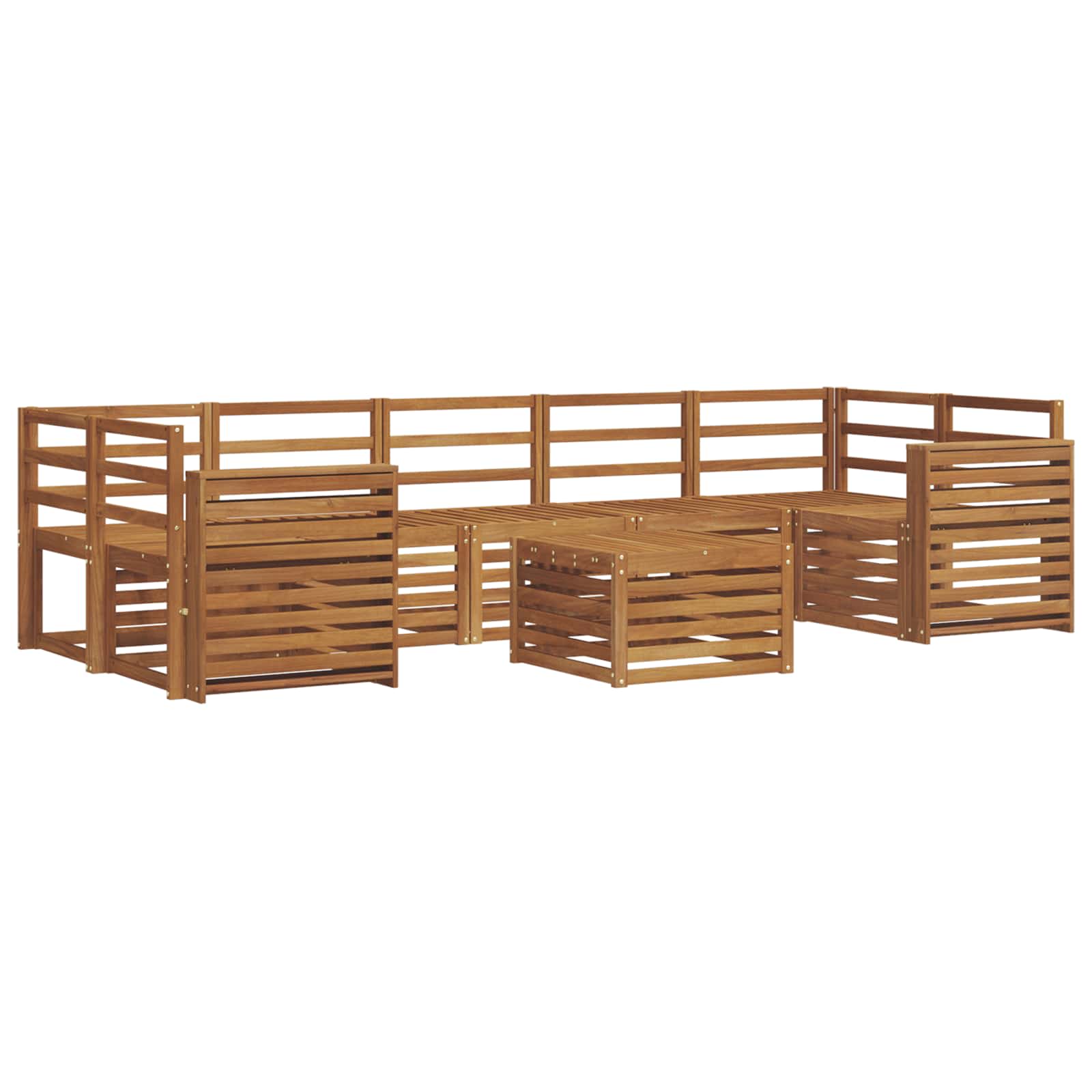 Sofa-Sets 8 pcs Naturel Massief Acaciahout image 2