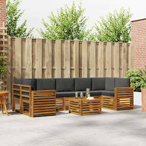 Zunanja garnitura za sedenje 8 pcs Naravna in antracitna