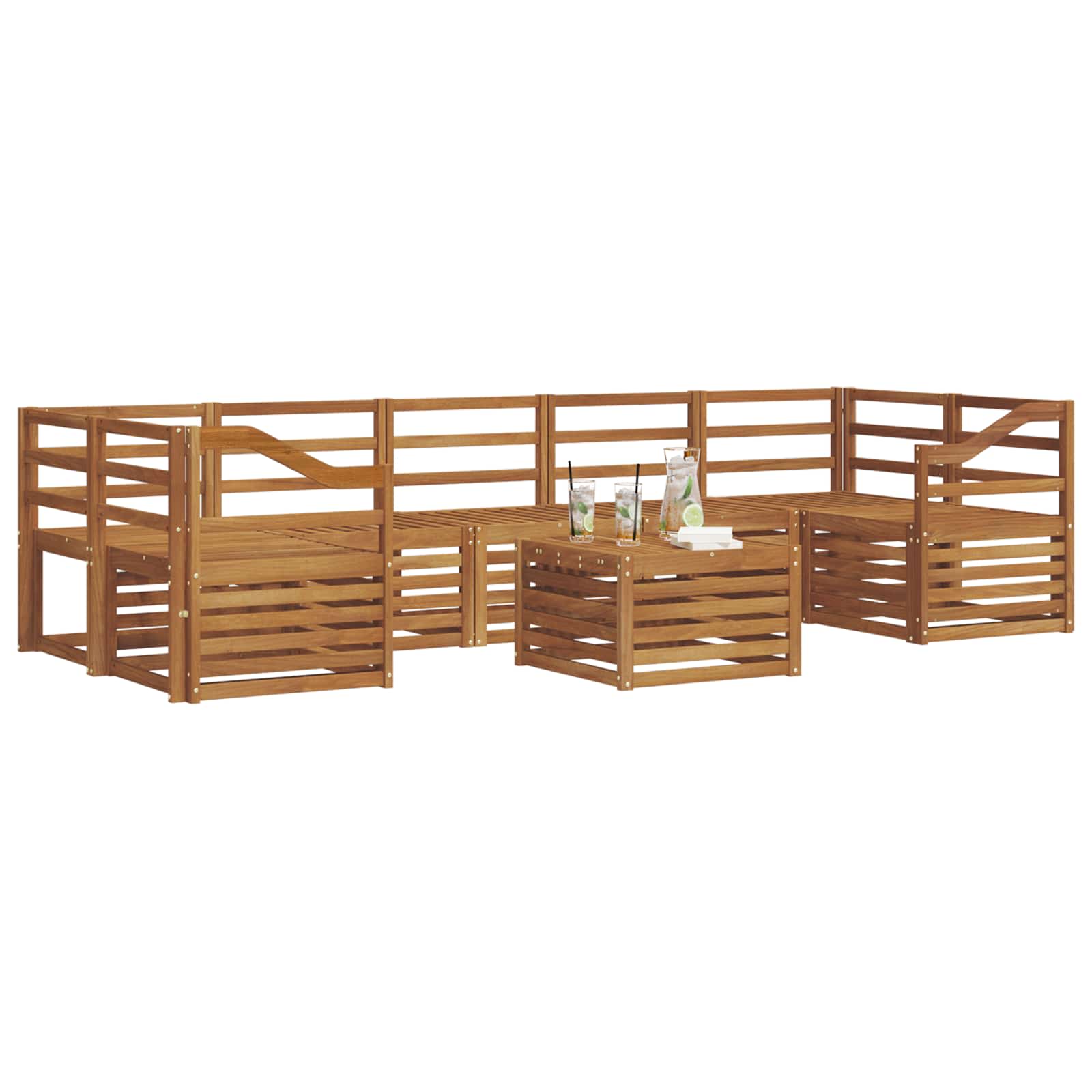 Sofa-Sets 8 pcs Naturel Massief Acaciahout image 3