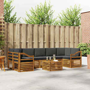 Zunanja garnitura za sedenje 8 pcs Naravna in antracitna