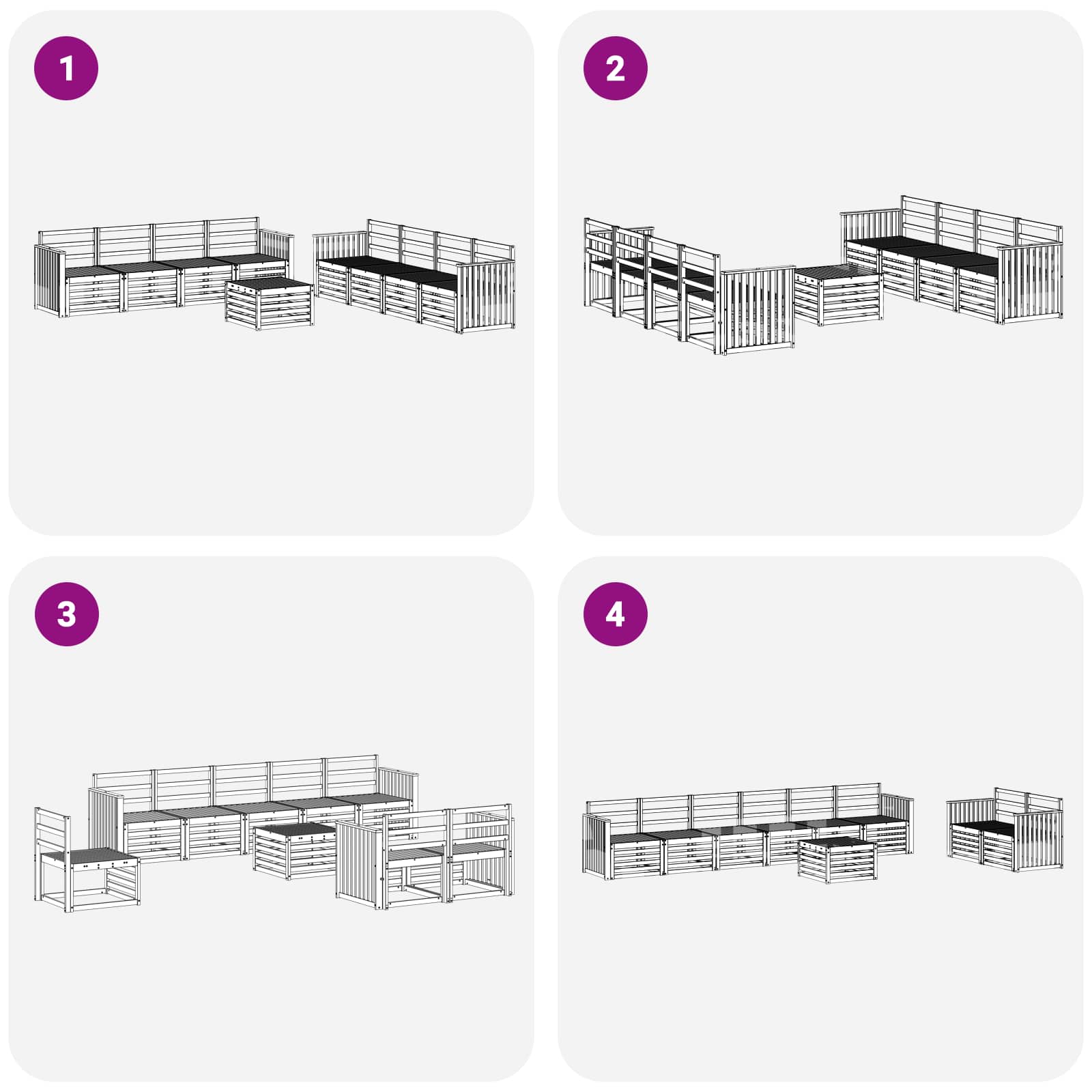 Sedežne garniture 9 pcs Naravna Masiven les akacije - slika 8