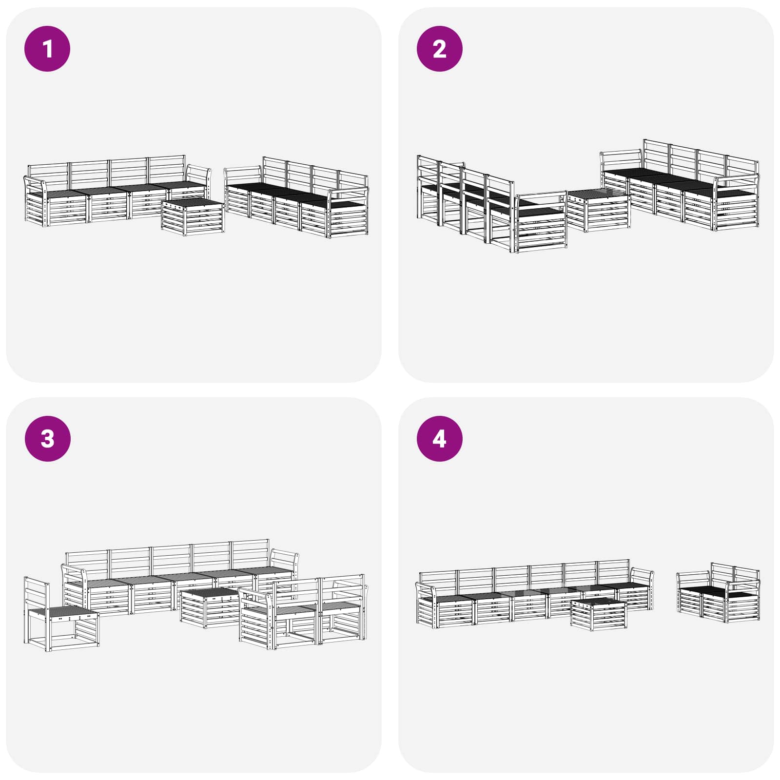 Sofa-Sets 9 pcs Naturel Massief Acaciahout image 8
