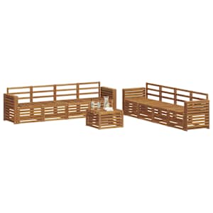 Sedací soupravy 9 pcs Přírodní Masivní akátové dřevo - obrázek 3