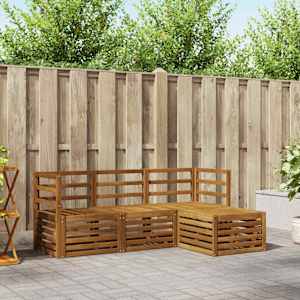 Sedežne garniture 4 pcs Naravna Masiven les akacije