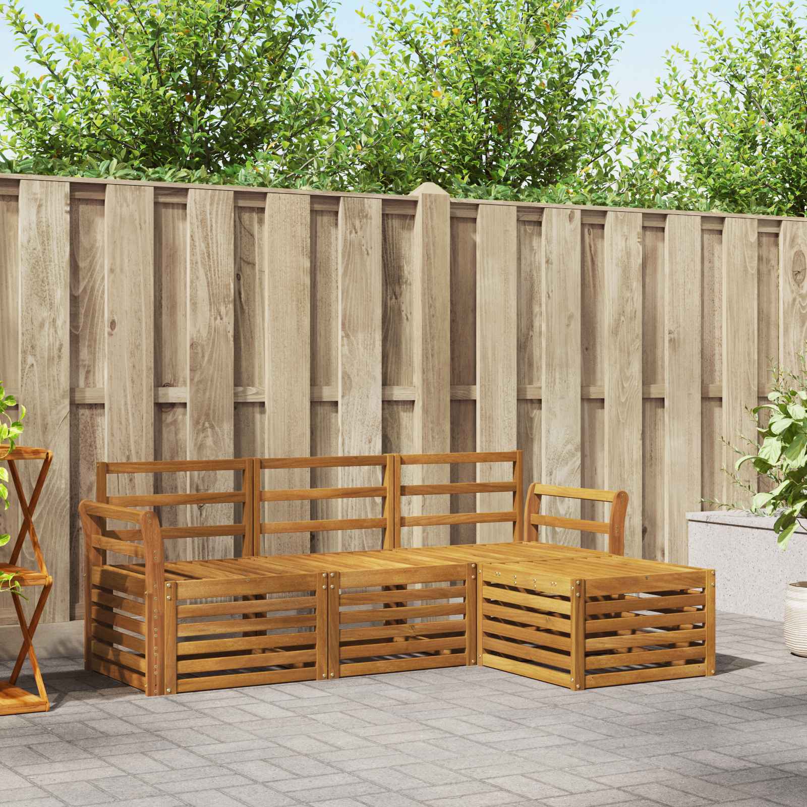 vidaXL Sofagarnituren 4 pcs Natur Massivholz Akazie