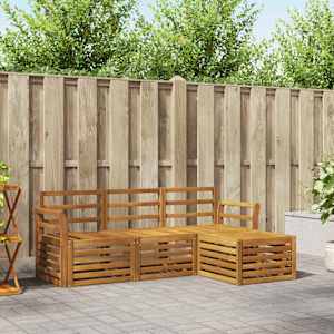 Sedežne garniture 4 pcs Naravna Masiven les akacije