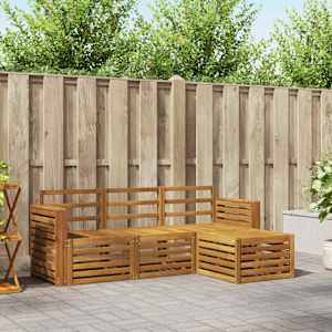 Sedežne garniture 4 pcs Naravna Masiven les akacije