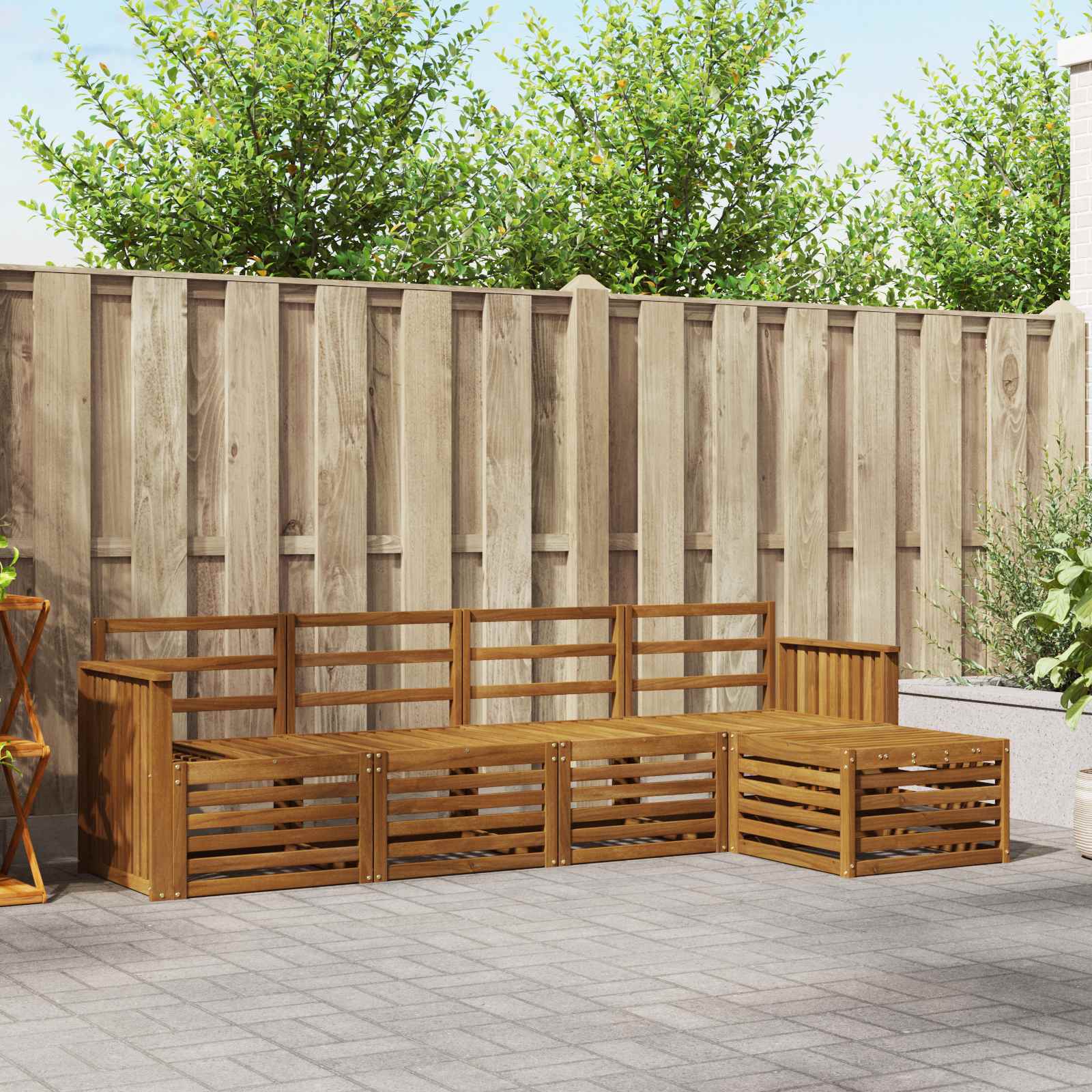 vidaXL Sofagarnituren 5 pcs Natur Massivholz Akazie