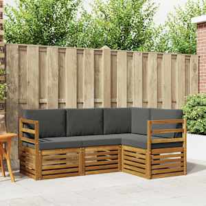 Sedežne garniture z blazino 4 pcs Naravna in antracitna