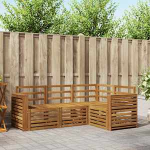 Sedežne garniture 4 pcs Naravna Masiven les akacije