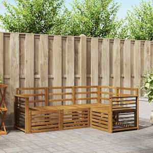 Sedežne garniture 4 pcs Naravna Masiven les akacije