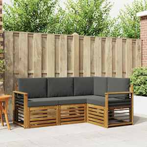 Sedežne garniture z blazino 4 pcs Naravna in antracitna